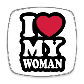 I love my woman - Square fridge magnet - white - Front