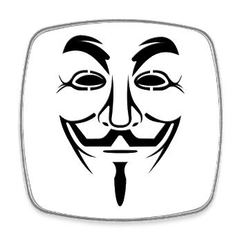 Anonymous Maske - Viereckiger Kühlschrankmagnet - Weiß - Vorne