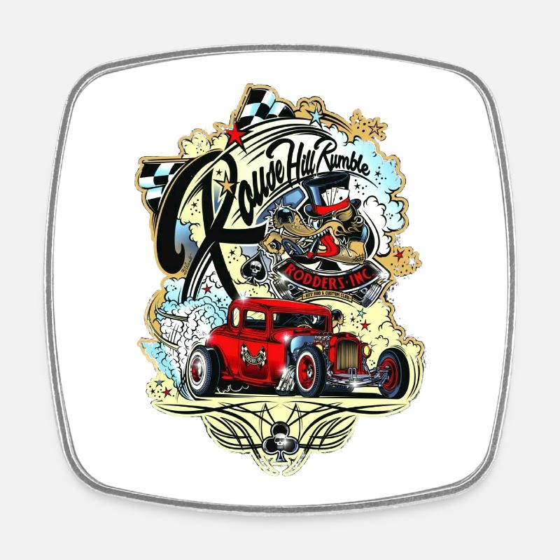 Hot rod - Magnet carré - blanc