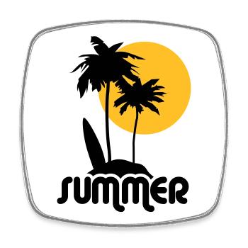 summer Sommer - Viereckiger Kühlschrankmagnet - Weiß - Vorne