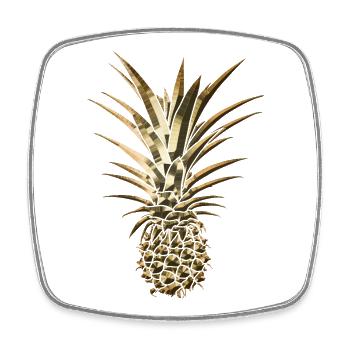 Idée de cadeau chic à la mode d'ananas doré - Magnet carré - blanc - Devant