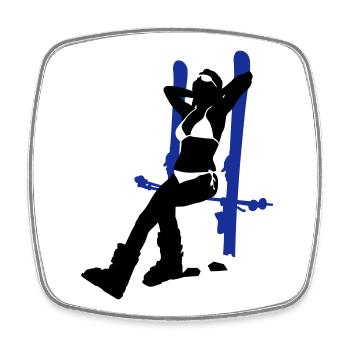 ski girl - Viereckiger Kühlschrankmagnet - Weiß - Vorne