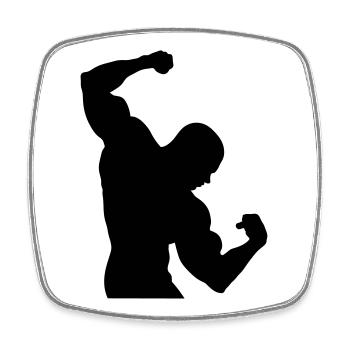 bodybuilding - Square fridge magnet - white - Front