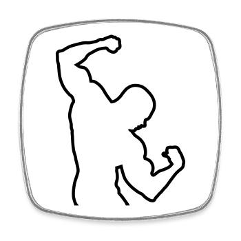 bodybuilding - Square fridge magnet - white - Front