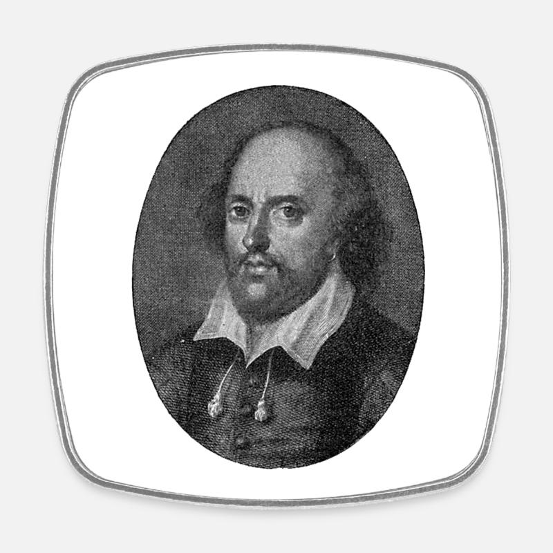 William Shakespeare - Square fridge magnet - white