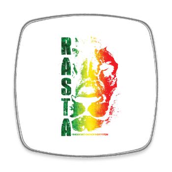 Rasta Lion Rainbow Style - Square fridge magnet - white - Front