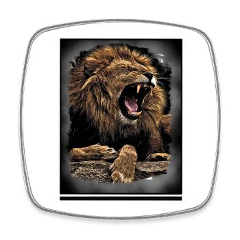 lion - Square fridge magnet - white - Front