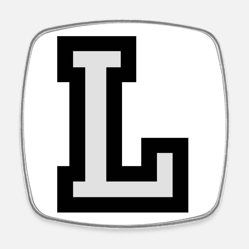 Buchstabe L - Viereckiger Kühlschrankmagnet - Weiß
