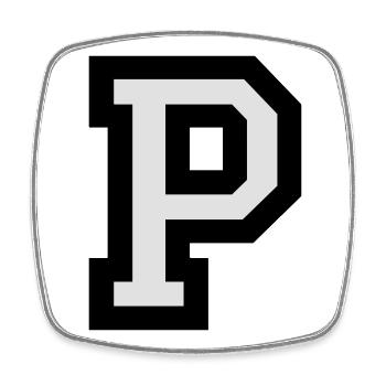 Buchstabe P - Viereckiger Kühlschrankmagnet - Weiß - Vorne