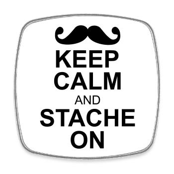 keep calm moustache - Viereckiger Kühlschrankmagnet - Weiß - Vorne