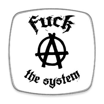 Fuck the System - Magnet carré - blanc - Devant
