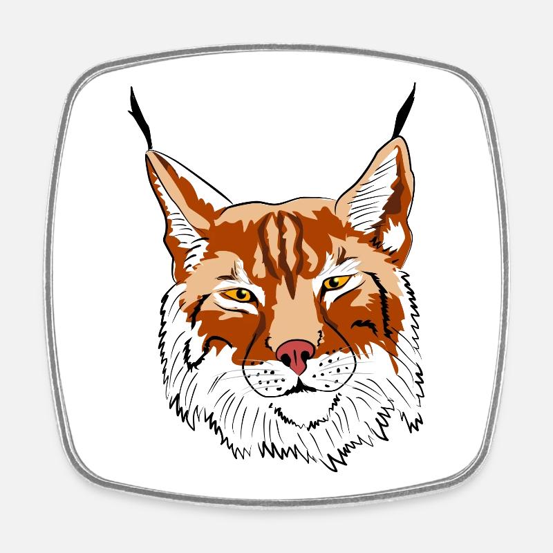 luchs raubtier raubkatze - Viereckiger Kühlschrankmagnet - Weiß