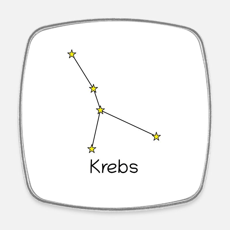 Sternzeichen Krebs - Viereckiger Kühlschrankmagnet - Weiß