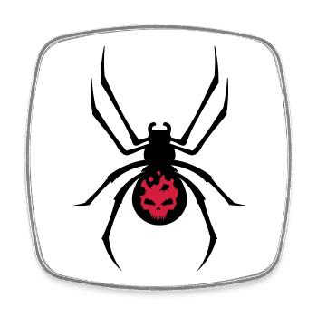 Schwarze Spinne mit Skull Muster - Viereckiger Kühlschrankmagnet - Weiß - Vorne