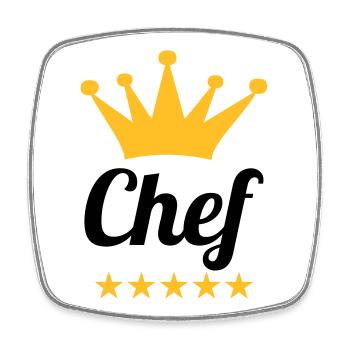 Chef - Viereckiger Kühlschrankmagnet - Weiß - Vorne