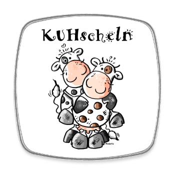 KUHschelnde Kühe - Kuh - Viereckiger Kühlschrankmagnet - Weiß - Vorne