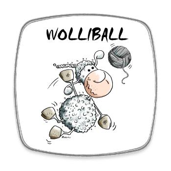Wolliball - Volleyball - Viereckiger Kühlschrankmagnet - Weiß - Vorne