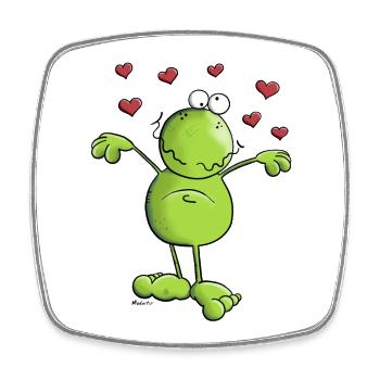Grenouille Dans L'amour - Magnet carré - blanc - Devant