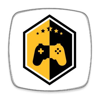 Gamer / Gaming - Magnet carré - blanc - Devant