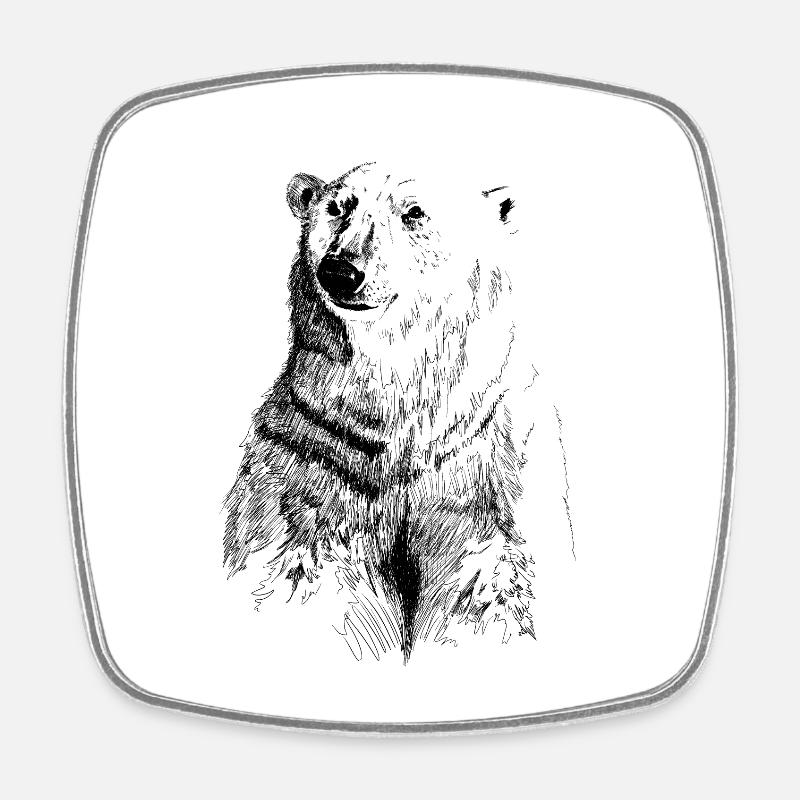 Eisbär - Viereckiger Kühlschrankmagnet - Weiß
