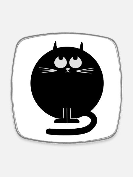katze - Viereckiger Kühlschrankmagnet - Weiß