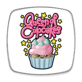Queen of cupcakes - Viereckiger Kühlschrankmagnet - Weiß - Vorne