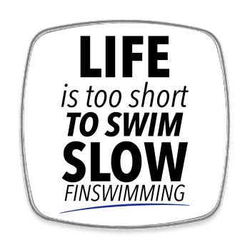 Finswimming - Viereckiger Kühlschrankmagnet - Weiß - Vorne