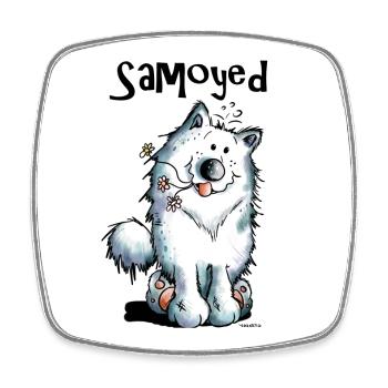 Funny Samoyed - Square fridge magnet - white - Front