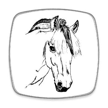 Fjord horse, Norwegian, pony - Square fridge magnet - white - Front