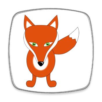 fuchs tier lustig - Viereckiger Kühlschrankmagnet - Weiß - Vorne