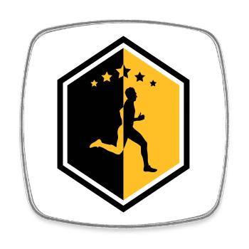Laufen / Running / Jogging / Joggen / Marathon - Viereckiger Kühlschrankmagnet - Weiß - Vorne