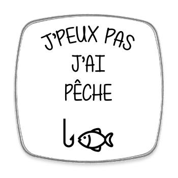 Pêche / Pêcheur / Chasse / Poisson / Mer - Magnet carré - blanc - Devant