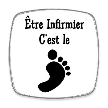 Infirmière / Infirmier / Hôpital / Médecine / - Magnet carré - blanc - Devant