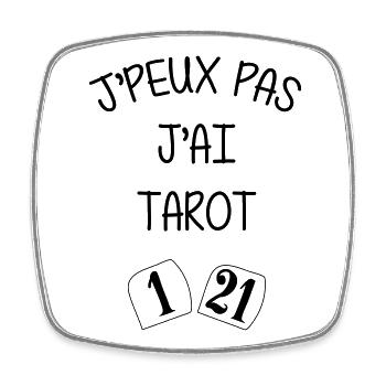 Tarot - Jeu de Cartes - Jouer - Game - Drôle - Magnet carré - blanc - Devant