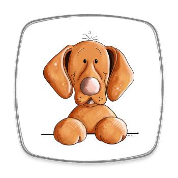 Abenteuerlustiger Vizsla - Viereckiger Kühlschrankmagnet - Weiß - Vorne