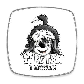 Süßer Tibet Terrier - Viereckiger Kühlschrankmagnet - Weiß - Vorne