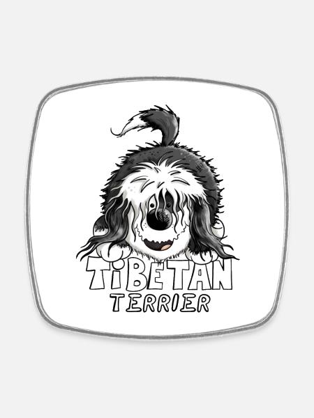 Süßer Tibet Terrier - Viereckiger Kühlschrankmagnet - Weiß