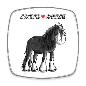 Love Shire Horses - Square fridge magnet - white - Front