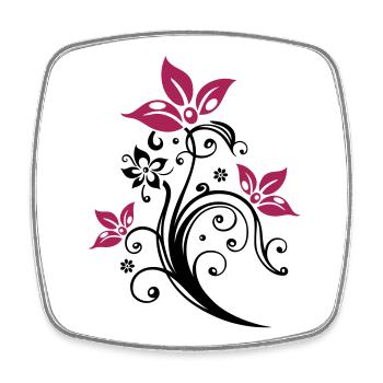 Ranke mit bunten Blumen, Blüten. Sehr feminin. - Viereckiger Kühlschrankmagnet - Weiß - Vorne