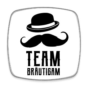 Team Bräutigam, JGA Design Style - Viereckiger Kühlschrankmagnet - Weiß - Vorne