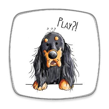 Gordon Setter - Hund - Dog - Hunde - Comic - Viereckiger Kühlschrankmagnet - Weiß - Vorne
