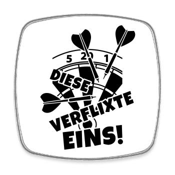 dart dartscheibe humor - Viereckiger Kühlschrankmagnet - Weiß - Vorne