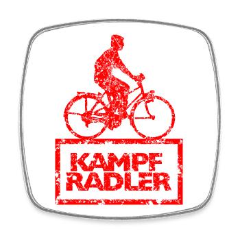 Kampfradler Fahrrad Anhänger Fahrradfahrer Sticker - Viereckiger Kühlschrankmagnet - Weiß - Vorne