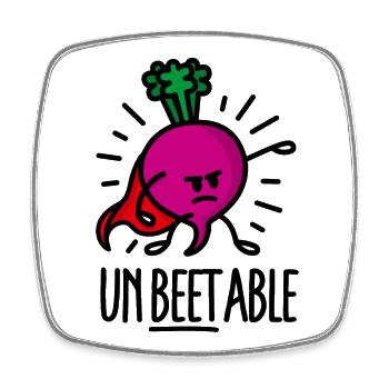 Unbeetable unbeatable beet unschlagbare Rote Bete - Viereckiger Kühlschrankmagnet - Weiß - Vorne