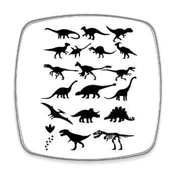 Dinosaurs - Square fridge magnet - white - Front