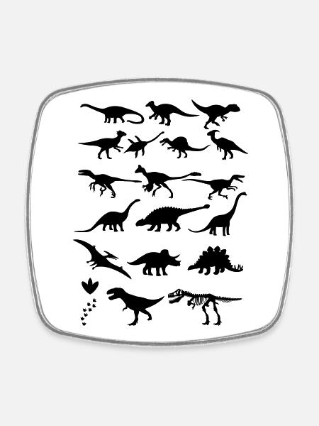 Dinosaurs - Square fridge magnet - white