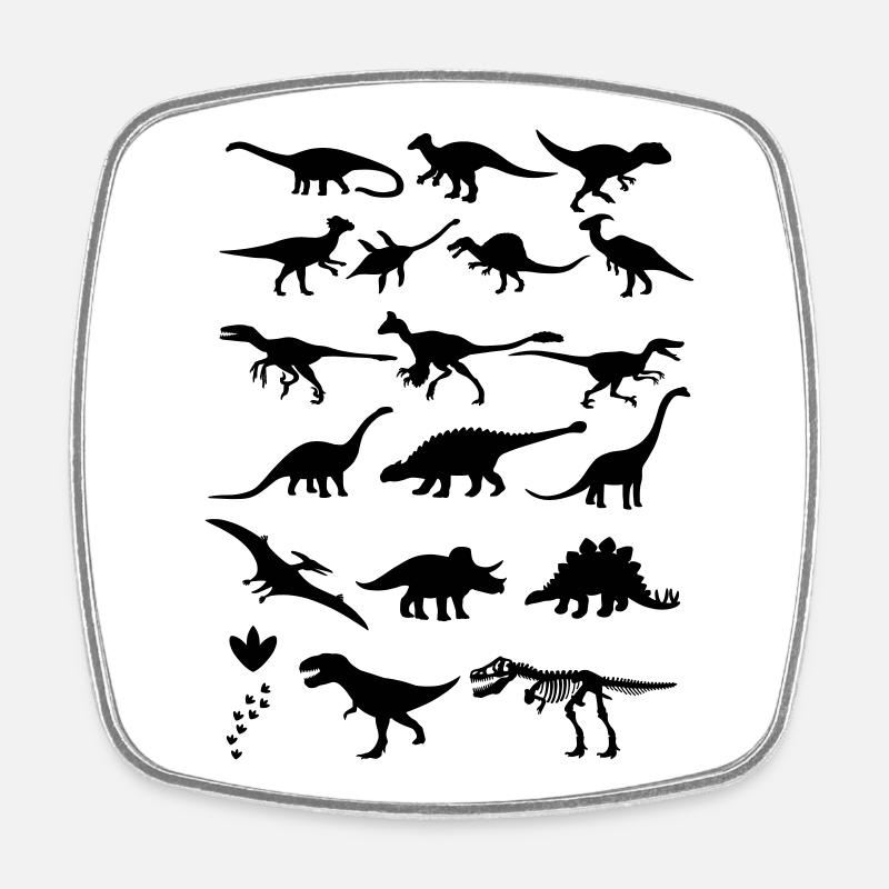 Dinosaurs - Square fridge magnet - white