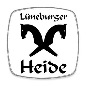 Lüneburger Heide Motiv - Viereckiger Kühlschrankmagnet - Weiß - Vorne