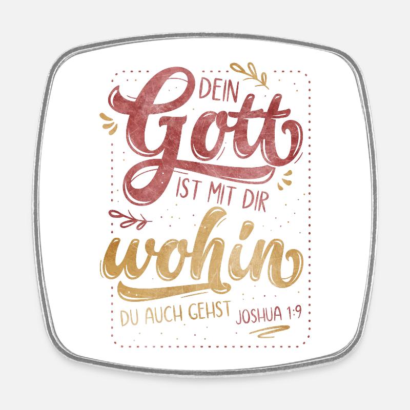 Dein Gott Ist Mit Dir - Viereckiger Kühlschrankmagnet - Weiß