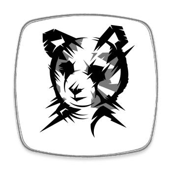 Panda bear head in cubist style - Square fridge magnet - white - Front